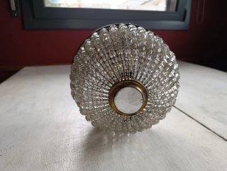 Lámpara colgante cristal y metal dorado