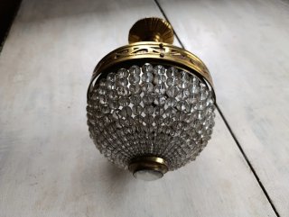 Lámpara colgante cristal y metal dorado