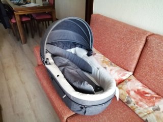 Carrito y saco para bebé gris