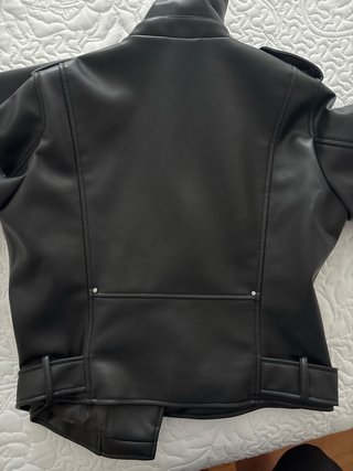 Chaqueta Zara Cuero Negra Talla M