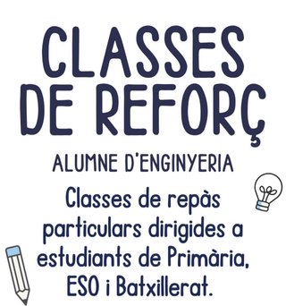 Clases de repàs a estudiants amb ganes d’aprendre.
