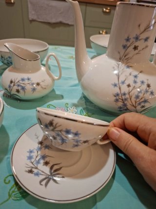 Vajilla antigua de porcelana floral