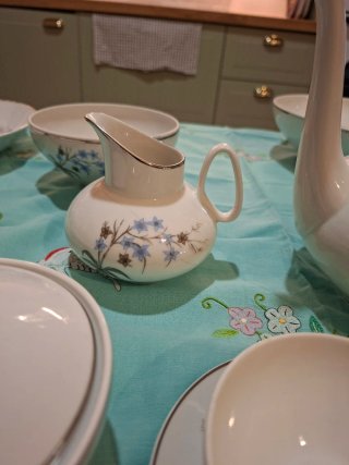 Vajilla antigua de porcelana floral