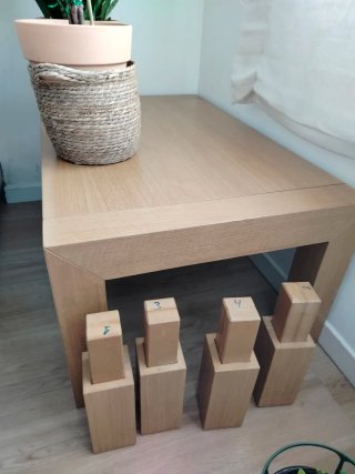 Mesa centro elevable roble