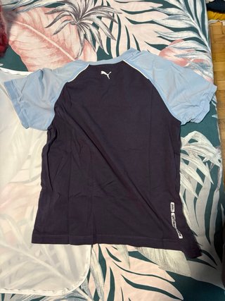 Camiseta Puma Raglán Azul y Blanca