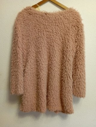 Chaqueta rosa pelo sintético talla L