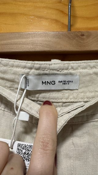 Pantalón recto lino tiro alto