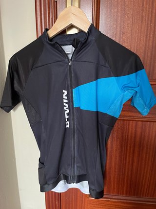Maillot Ciclismo Btwin Negro y Azul