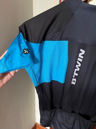 Maillot Ciclismo Btwin Negro y Azul