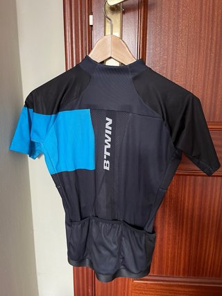 Maillot Ciclismo Btwin Negro y Azul