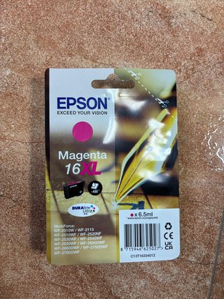 Cartuchos Tinta Epson 16XL Negro, Magenta y azul