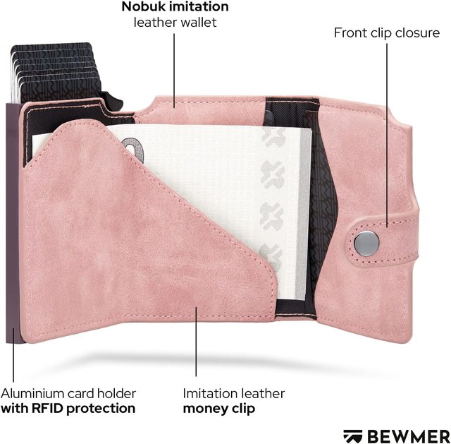 Cartera Minimalista BEWMER RFID Rosa
