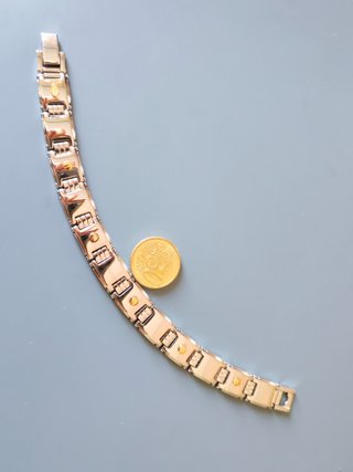 Bracciale Acciaio 316L Oro 18K 22cm Vintage