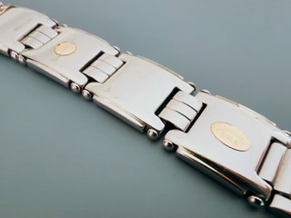 Bracciale Acciaio 316L Oro 18K 22cm Vintage