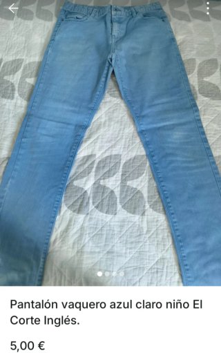 Pantalón vaquero azul claro niño El Corte Inglés.