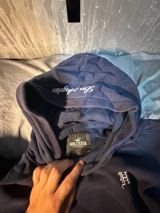 Sudadera Hollister Azul Marino con Logo