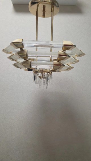 Lámpara Araña Vintage Dorada Cristal