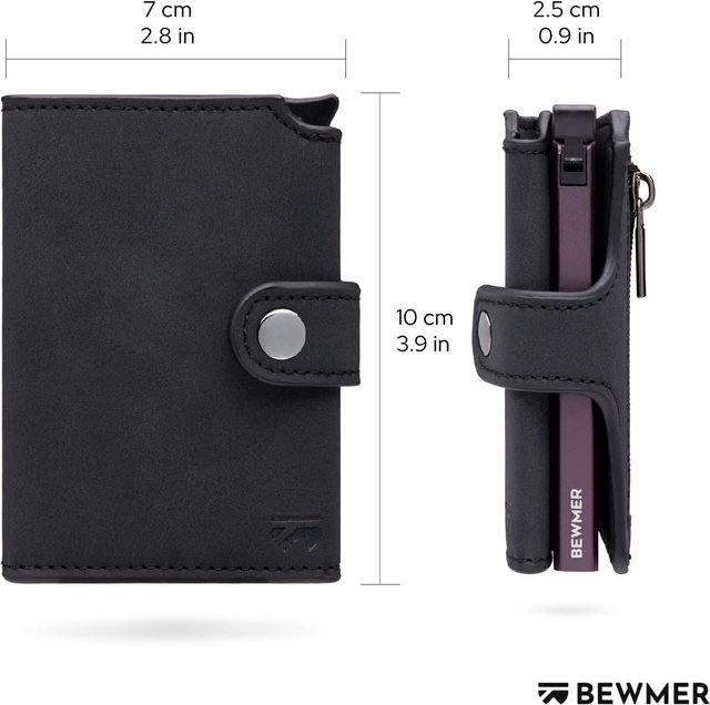 Cartera Minimalista BEWMER RFID Negro-púrpura