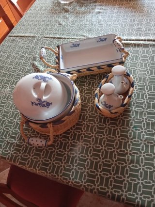 Servicio de mesa porcelana azul y blanco