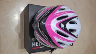 Casco Bici Blanco y Rosa Talla M