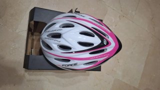 Casco Bici Blanco y Rosa Talla M