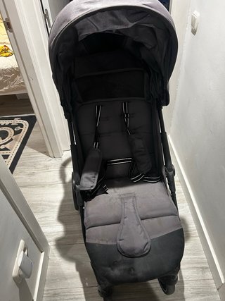 Carrito de bebé gris + patinete + espejo coche