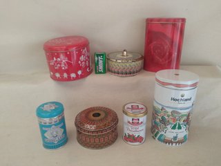 Lotto di vecchie lattine decorative