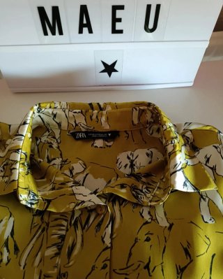 Blusa Zara Estampado Elefantes Talla XS