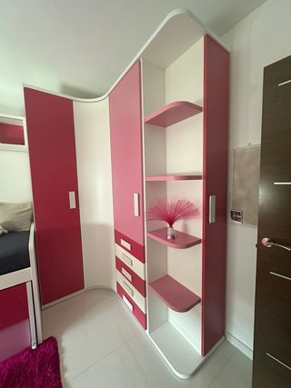 Dormitorio juvenil completo - blanco y rosa