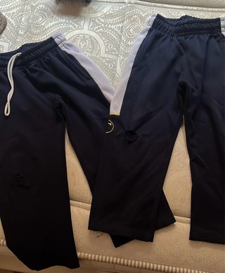 Conjunto deportivo azul y gris