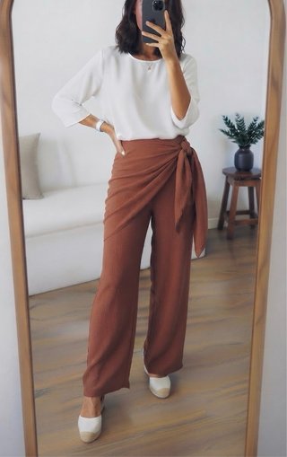 Pantalón Zara Pareo Lazada Marrón Talla XS
