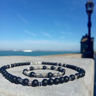 Conjunto Boho Surfero Hombre Negro/Plata