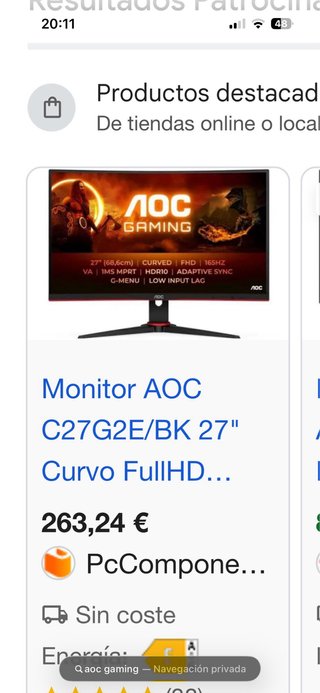 Monitor AOC Negro