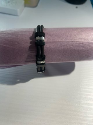Pulsera cuero y plata cierre magnético