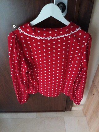 Blusa Shein lunares cuello Peter Pan