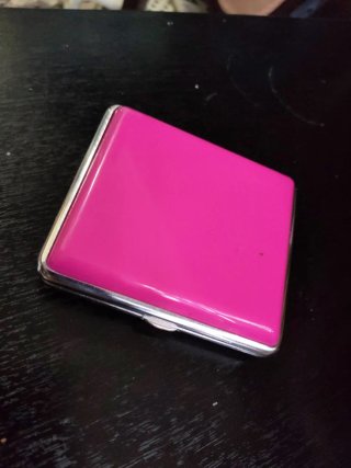 Billetero rosa metálico