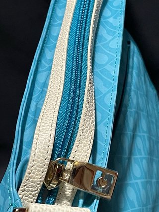 Borsa Gherardini tessuto turchese