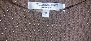 Chaqueta tejida marrón manga corta