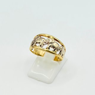 Anillo de Oro 18K - (750), 4.3gr, T-17, Elefantes