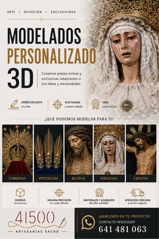Modelado 3D Virgen y Cristo
