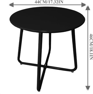 Mesa auxiliar redonda metal negro 44cm