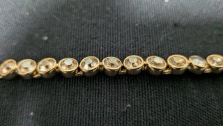 Pulsera Tennis Swarovski Dorada Original
