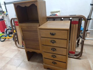 Conjunto Muebles Madera Cajonera y Almacenaje