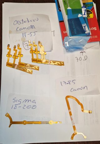 Lote piezas camara Canon 70 60D tapas y cables fle