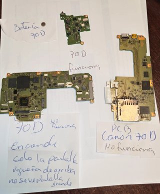 Lote piezas camara Canon 70 60D tapas y cables fle