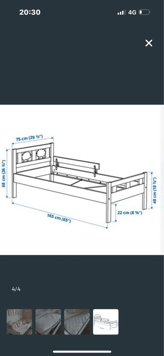 Cama infantil blanca ikea con barrera