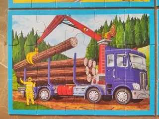 Puzzle 4 en 1 Vehículos de construcción Trefl