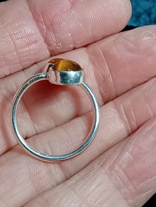 Anillo Plata Ley Ojo Tigre Ajustable