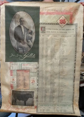 Cartel de toros en seda José Gómez Gallito
