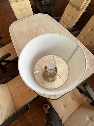 Lampada Maison du Monde in corda e tessuto bianco